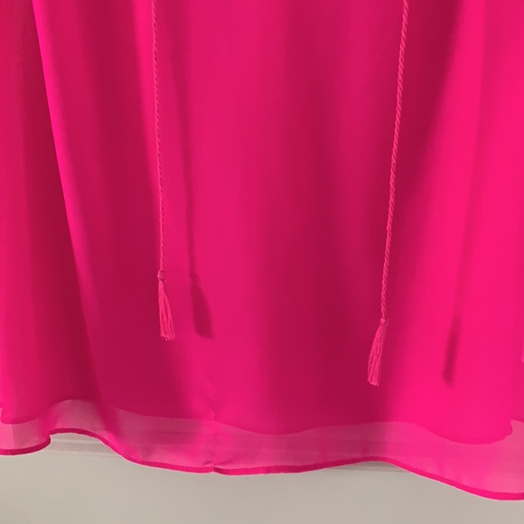 MILLY FUSCHIA PINK SUMMER TOP WITH TASSELS - Picture 2 of 5